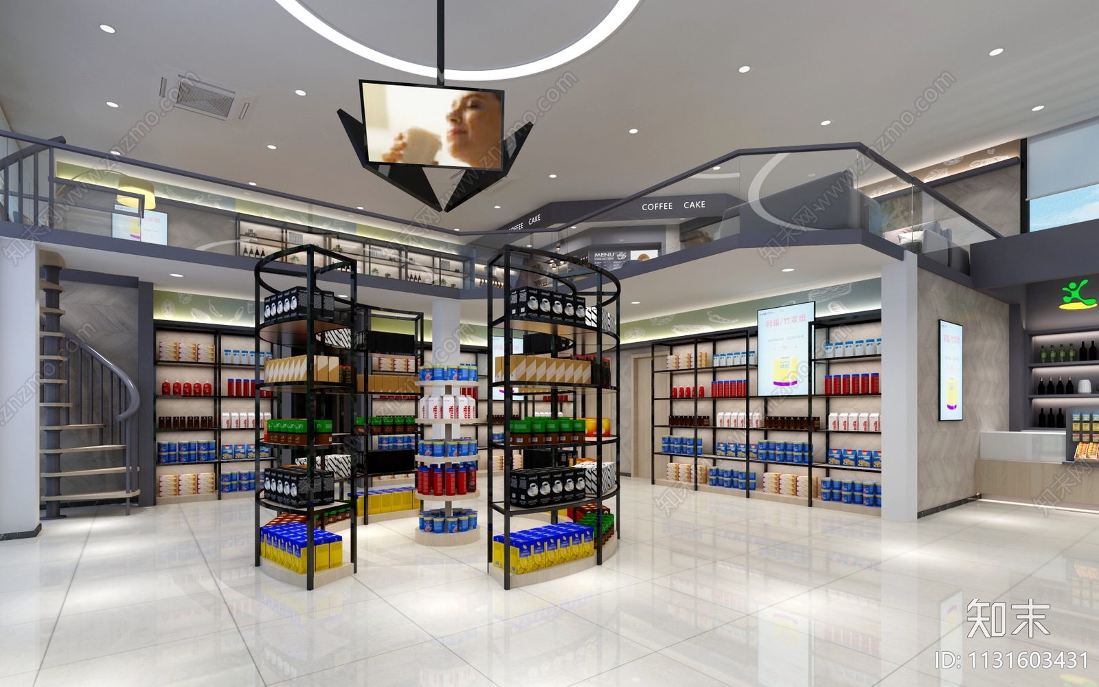 易倢便利店效果图cad施工图下载【ID:1131603431】