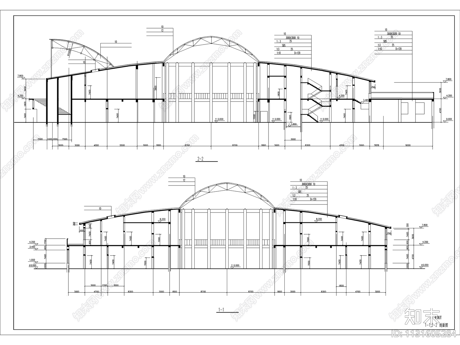 殡仪馆建筑cad施工图下载【ID:1131605284】