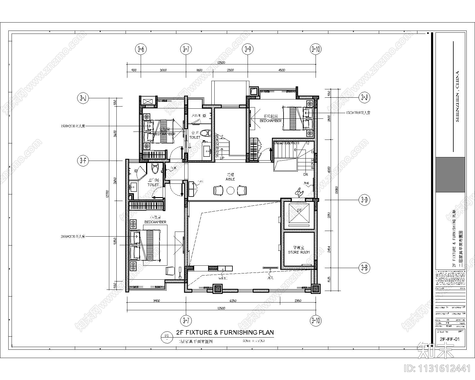 深圳瑞景苑别墅效果图cad施工图下载【ID:1131612441】