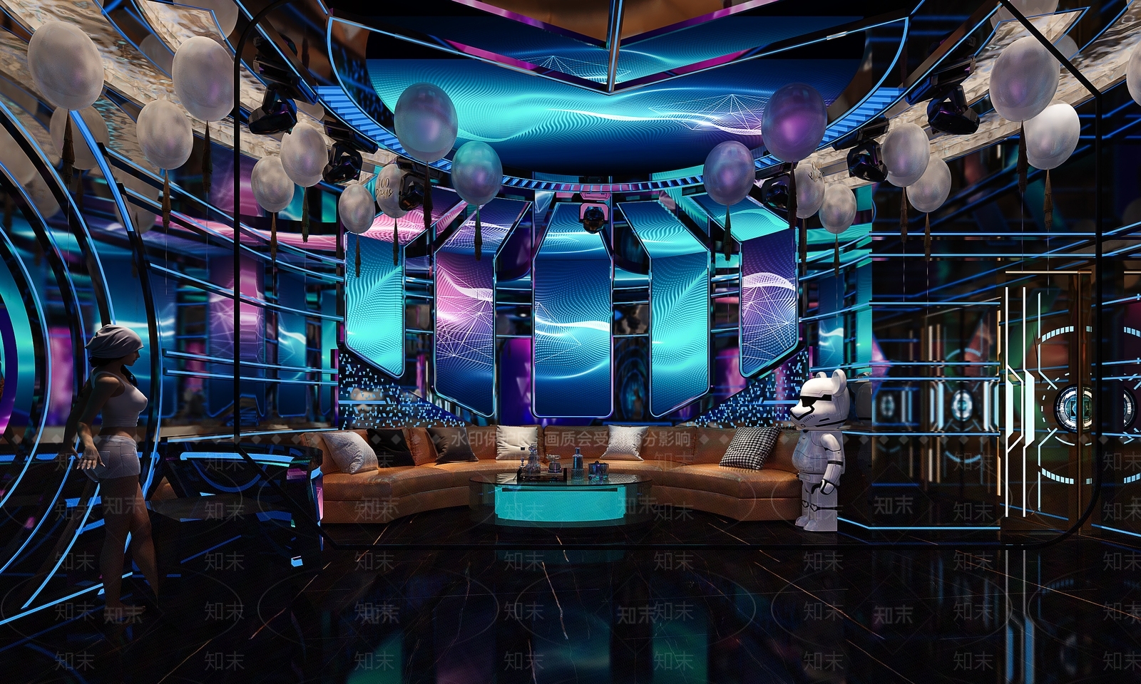 现代KTV包房3D模型下载【ID:1131613220】