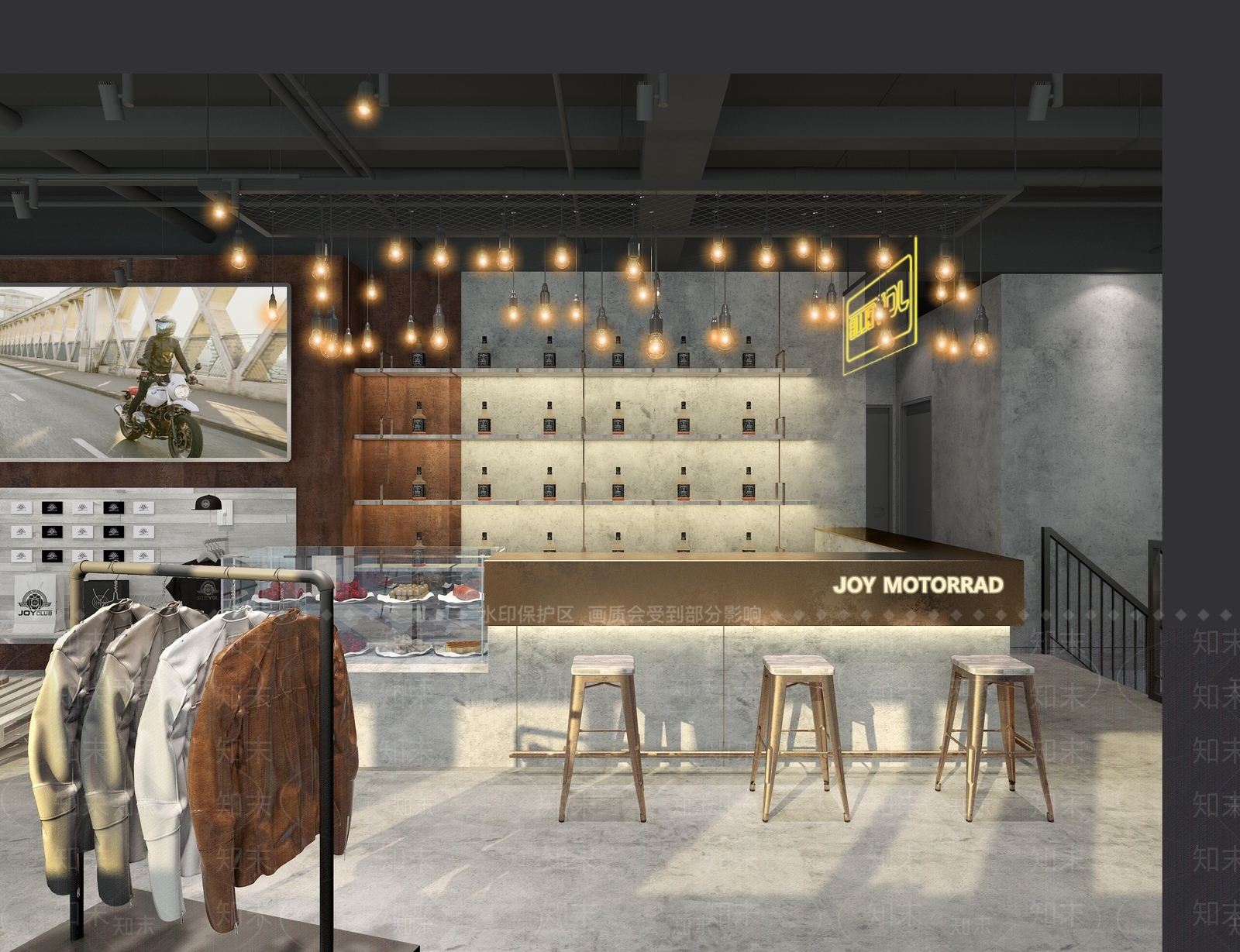 工业风服装店3D模型下载【ID:1131613656】