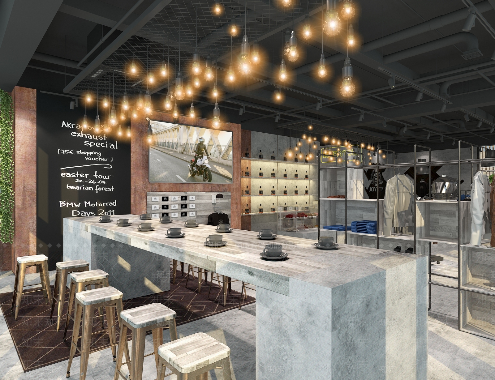 工业风服装店3D模型下载【ID:1131613656】
