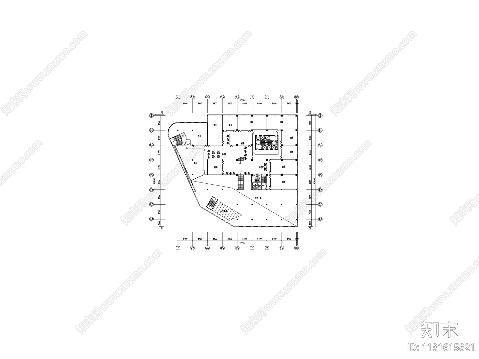 名仕公寓型酒店建筑cad施工图下载【ID:1131615821】