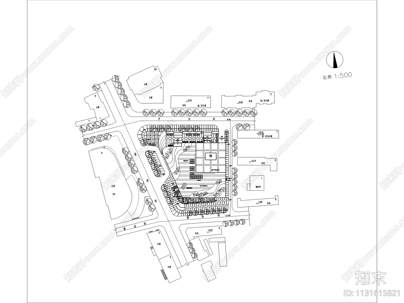 名仕公寓型酒店建筑cad施工图下载【ID:1131615821】