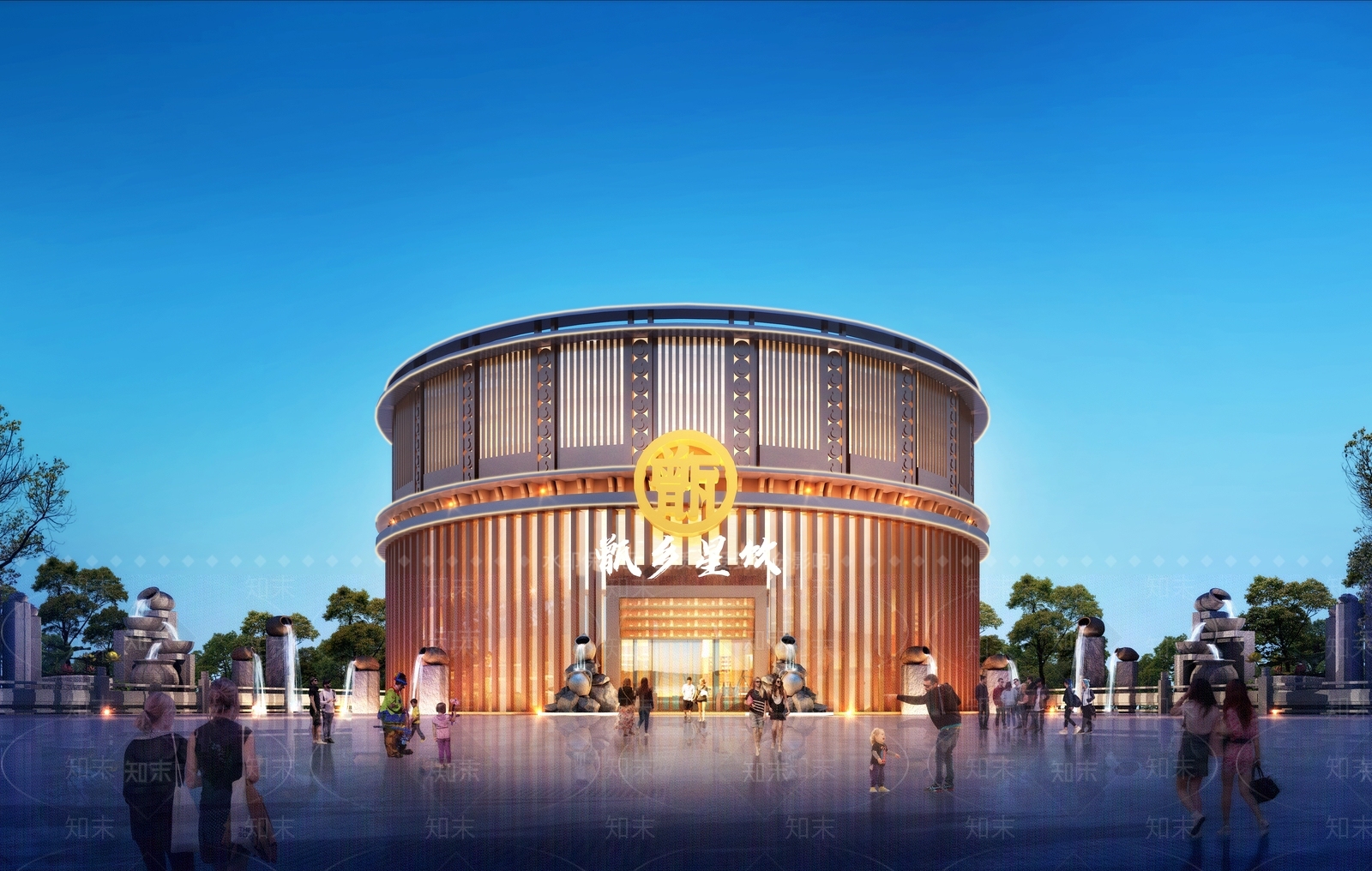 新中式洗浴中心门头3D模型下载【ID:1131629804】