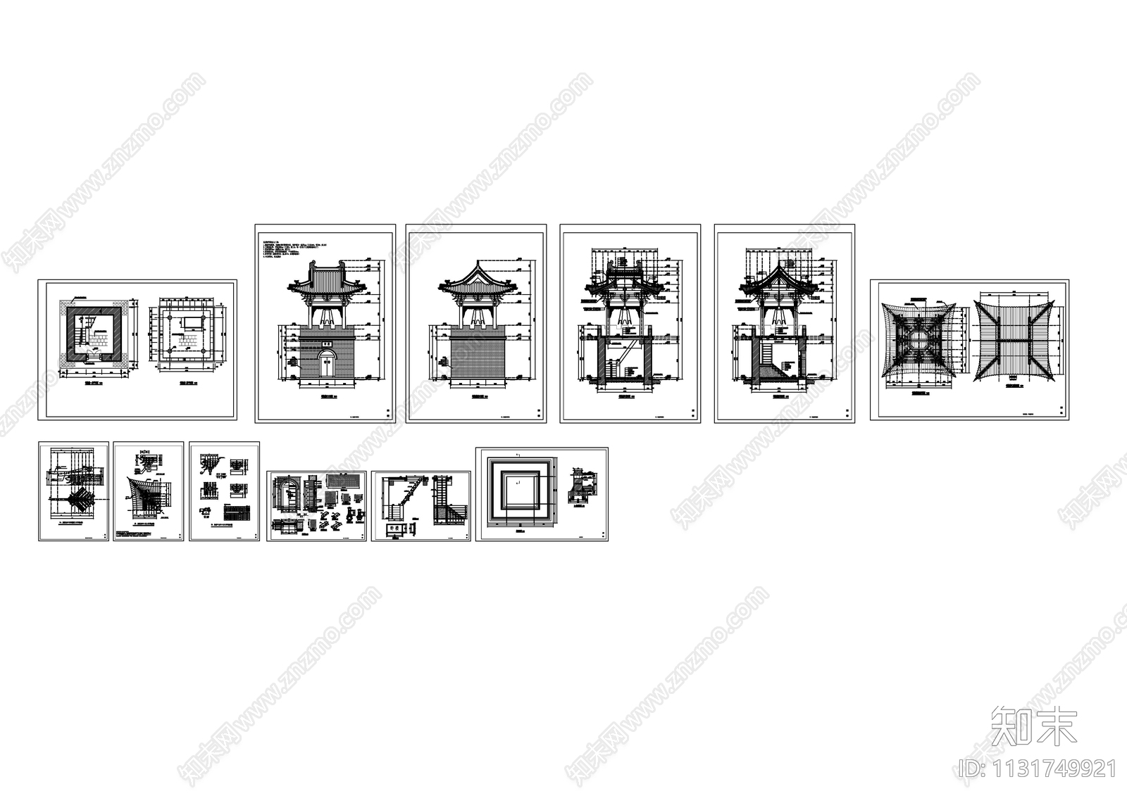 钟鼓楼cad施工图下载【ID:1131749921】