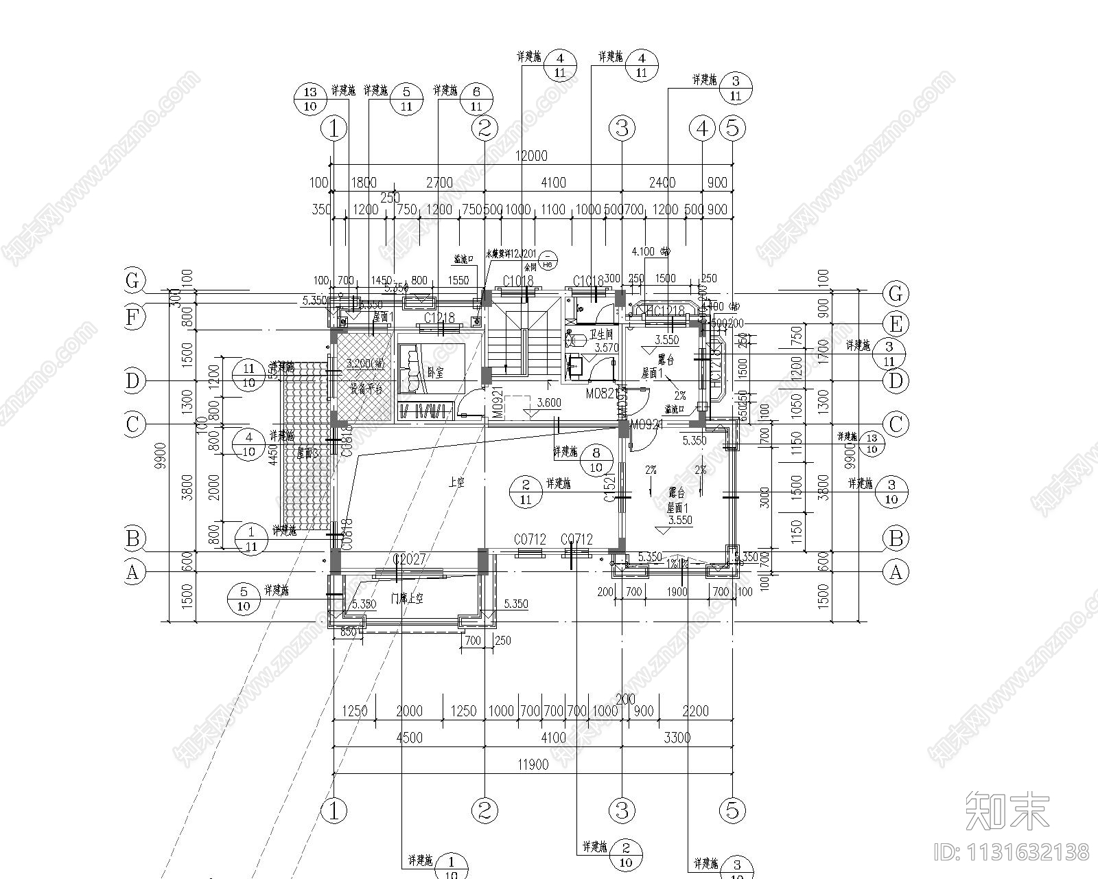 独栋小别墅建筑cad施工图下载【ID:1131632138】