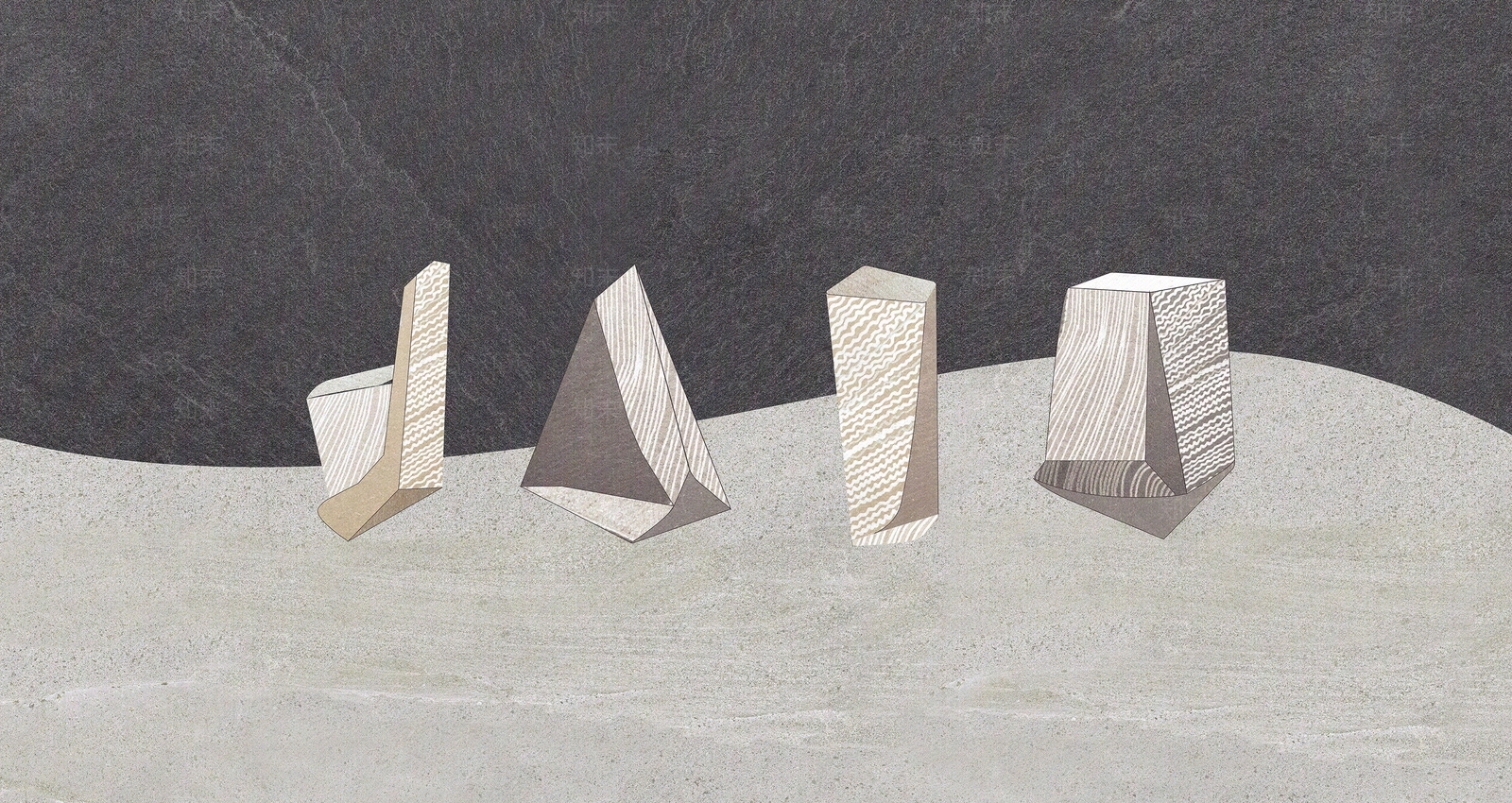 现代石纹抽象几何图案壁画贴图下载【ID:1131632488】