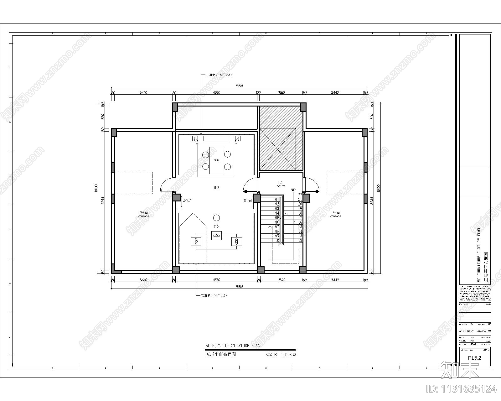 新中式别墅室内cad施工图下载【ID:1131635124】