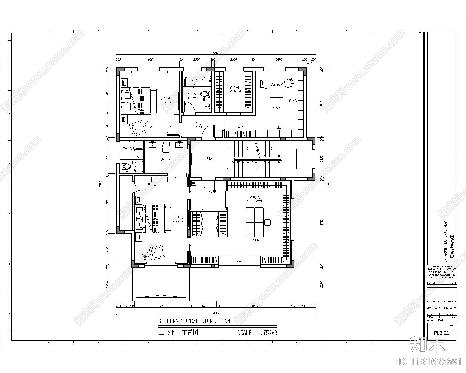 惠阳别墅效果图cad施工图下载【ID:1131636691】