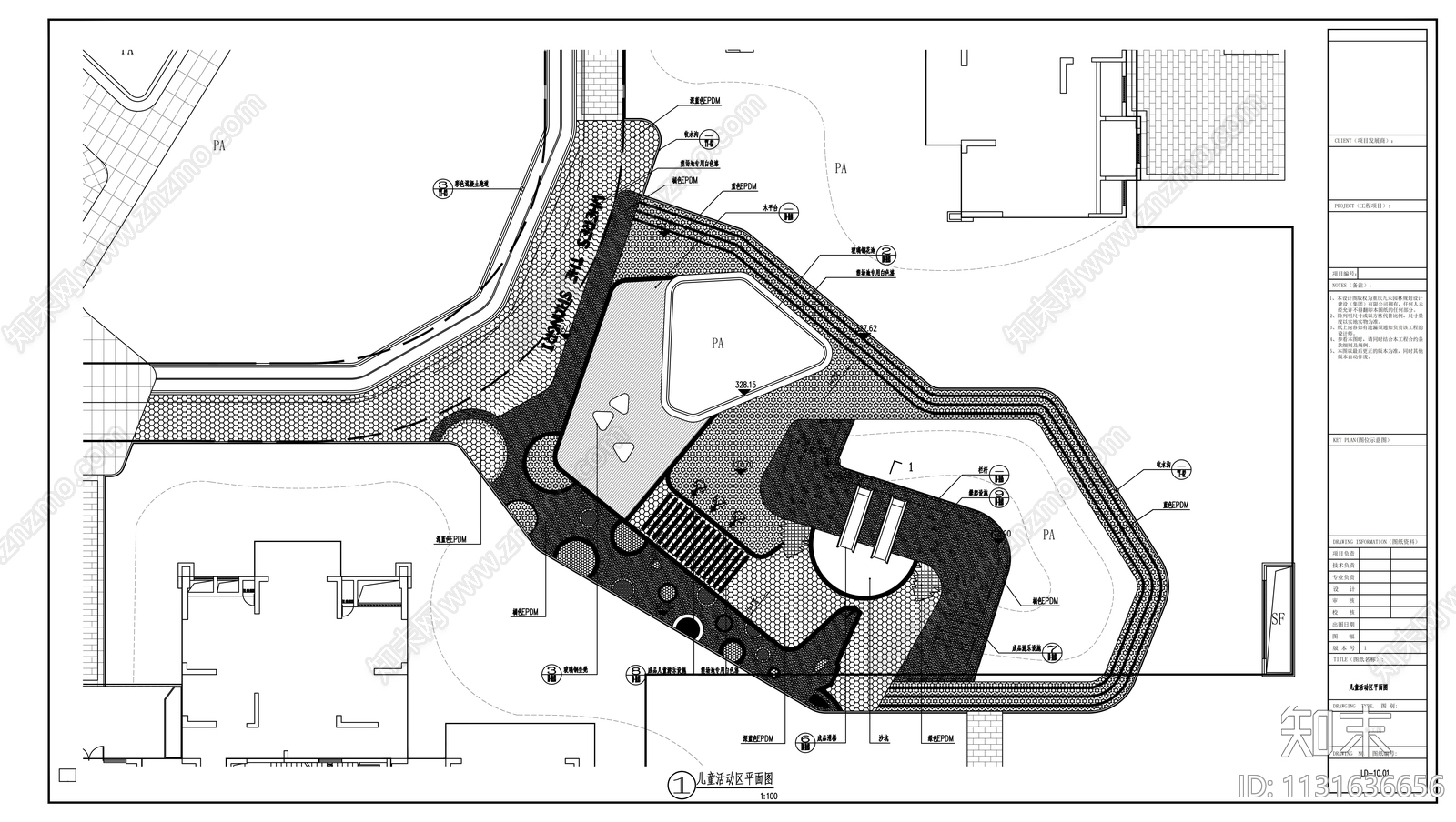 小区儿童活动区施工图下载【ID:1131636656】