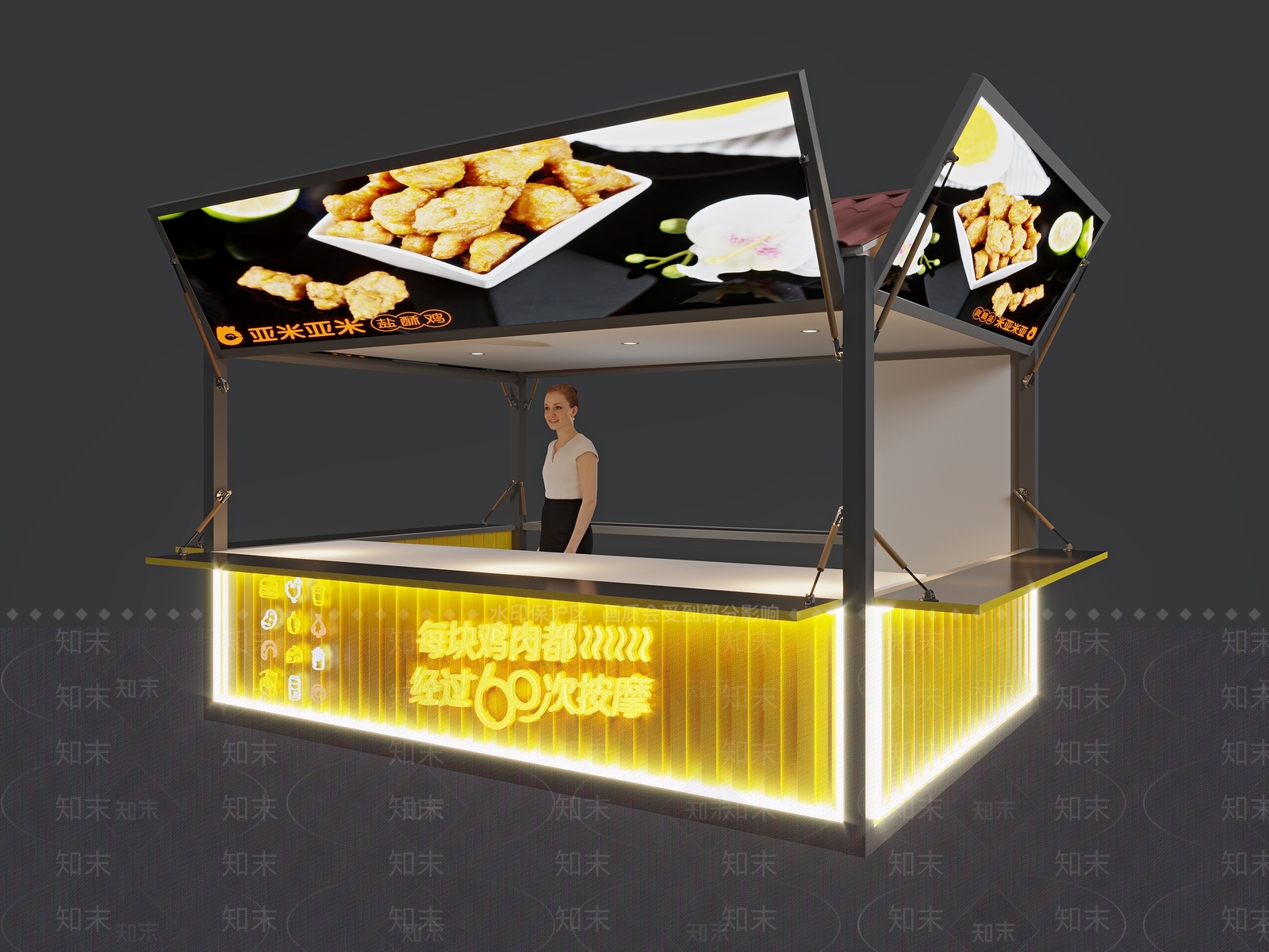 夜市小吃摊位3D模型下载【ID:1131641949】