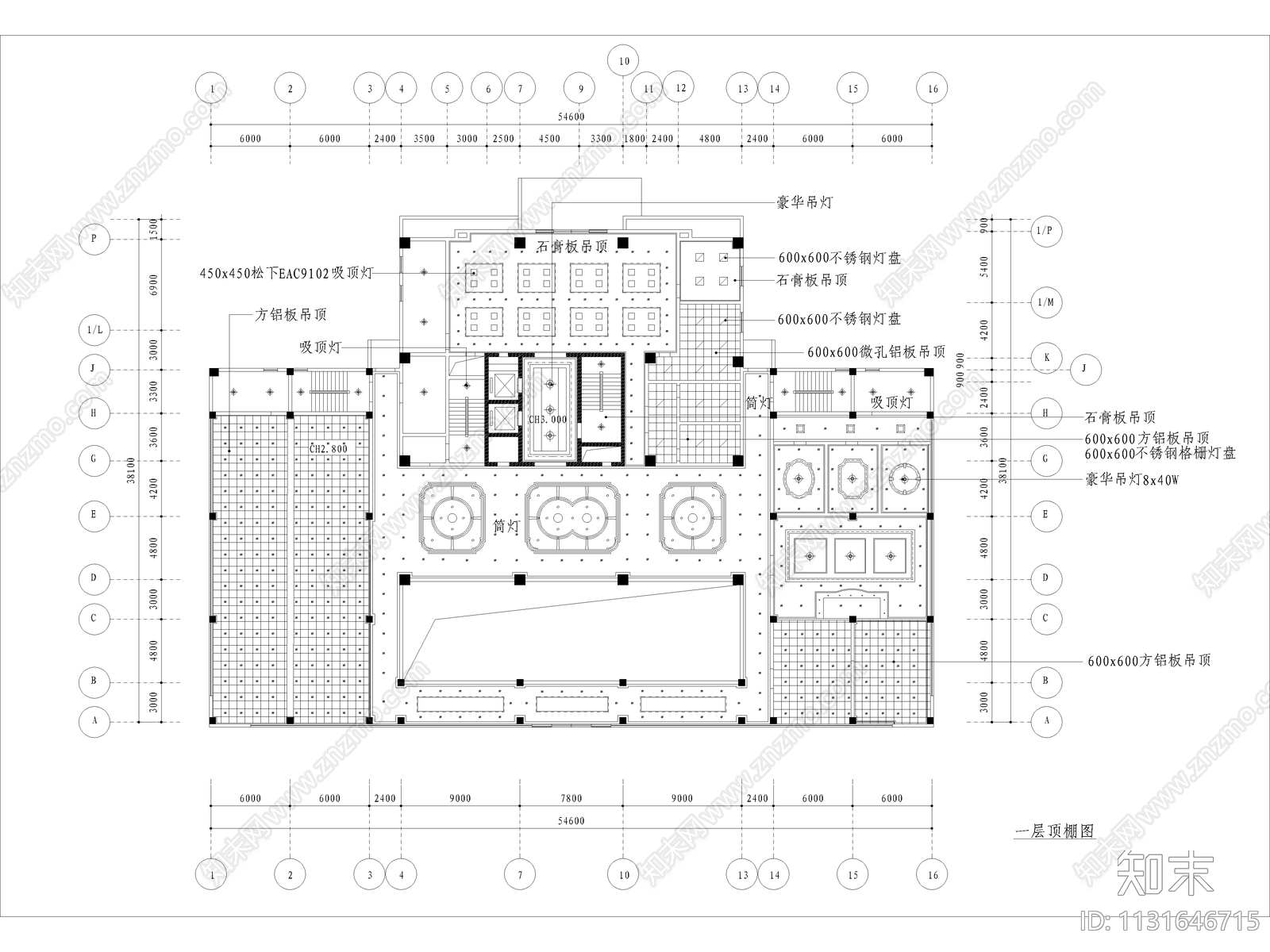 酒店大堂装修cad施工图下载【ID:1131646715】