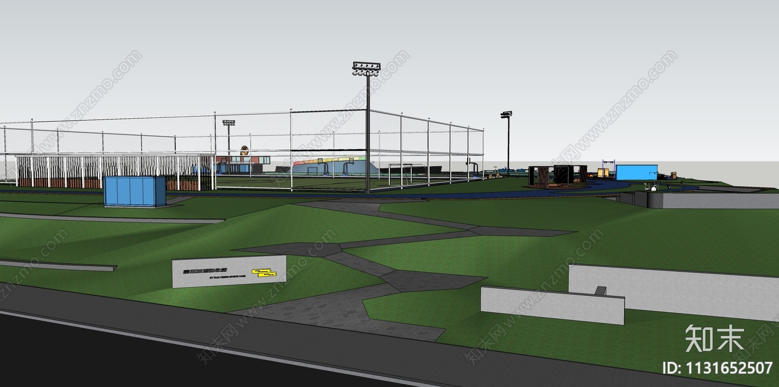 现代运动公园SU模型下载【ID:1131652507】