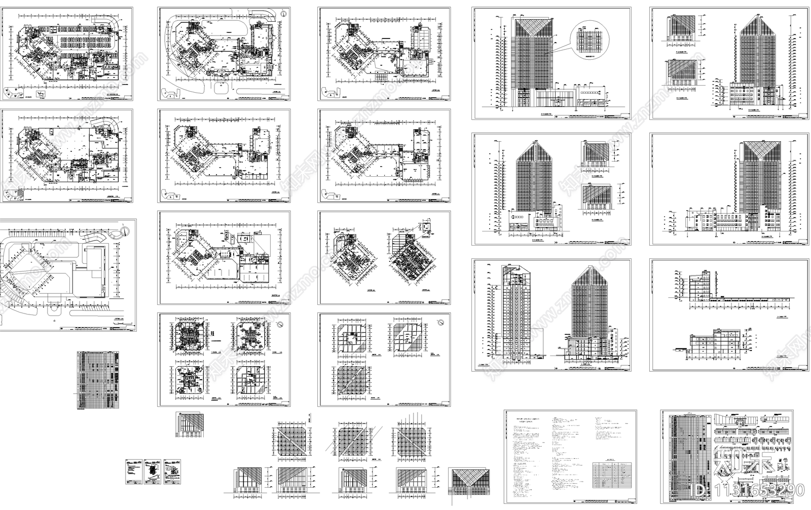 华信国际大酒店及国际商贸中心建筑cad施工图下载【ID:1131653290】