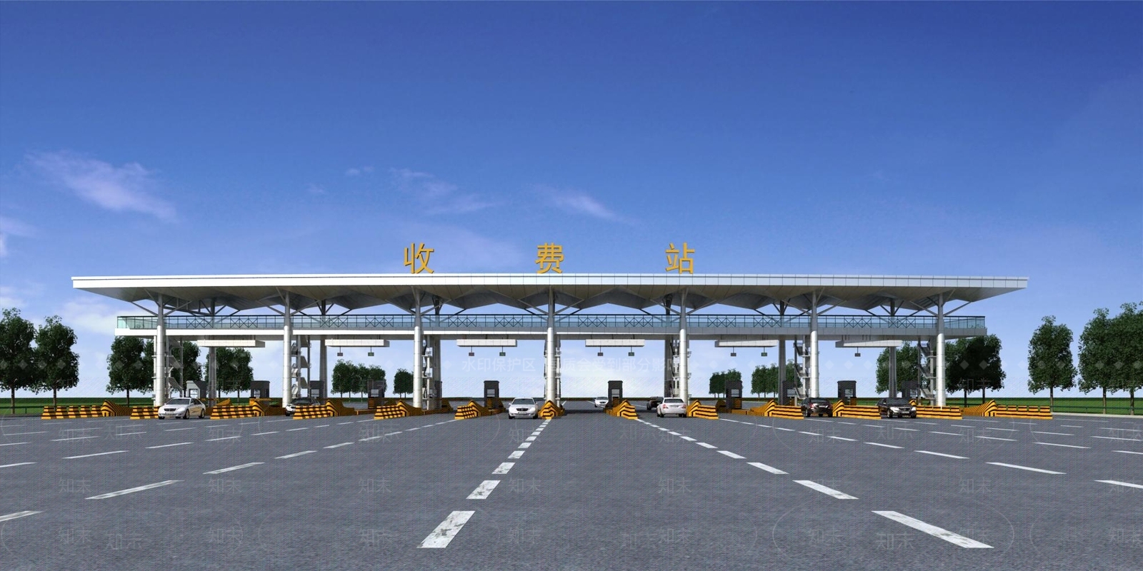 现代高速收费站3D模型下载【ID:1151231641】