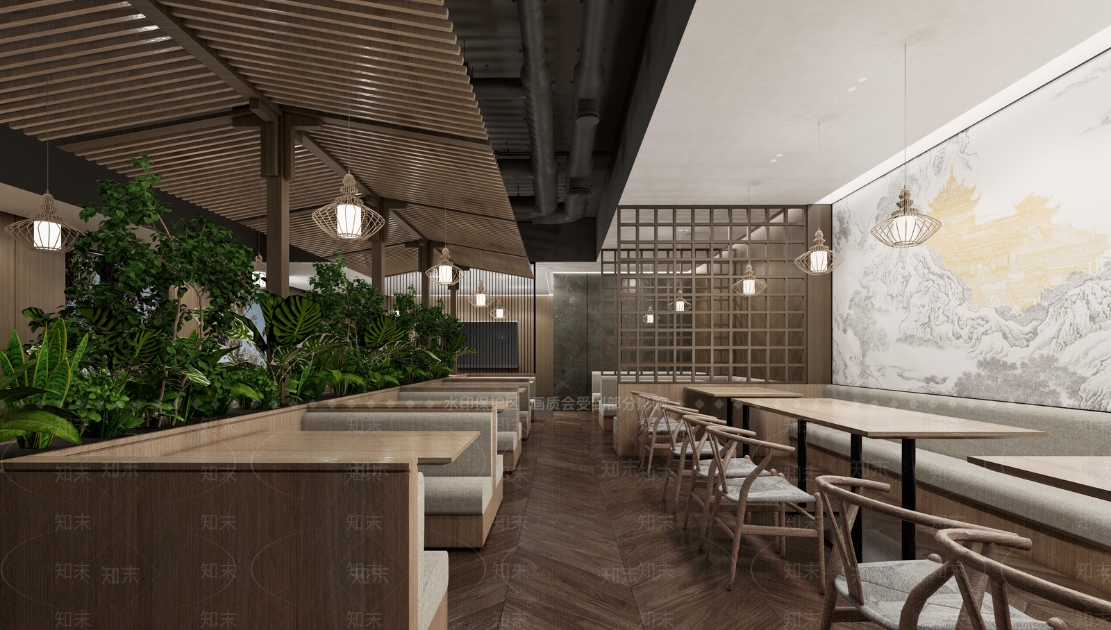 新中式中餐厅SU模型下载【ID:1131662587】