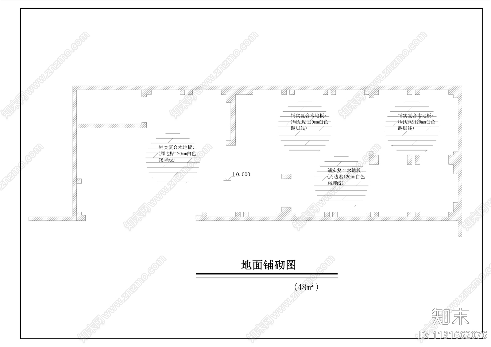 木门专卖店装修cad施工图下载【ID:1131662076】