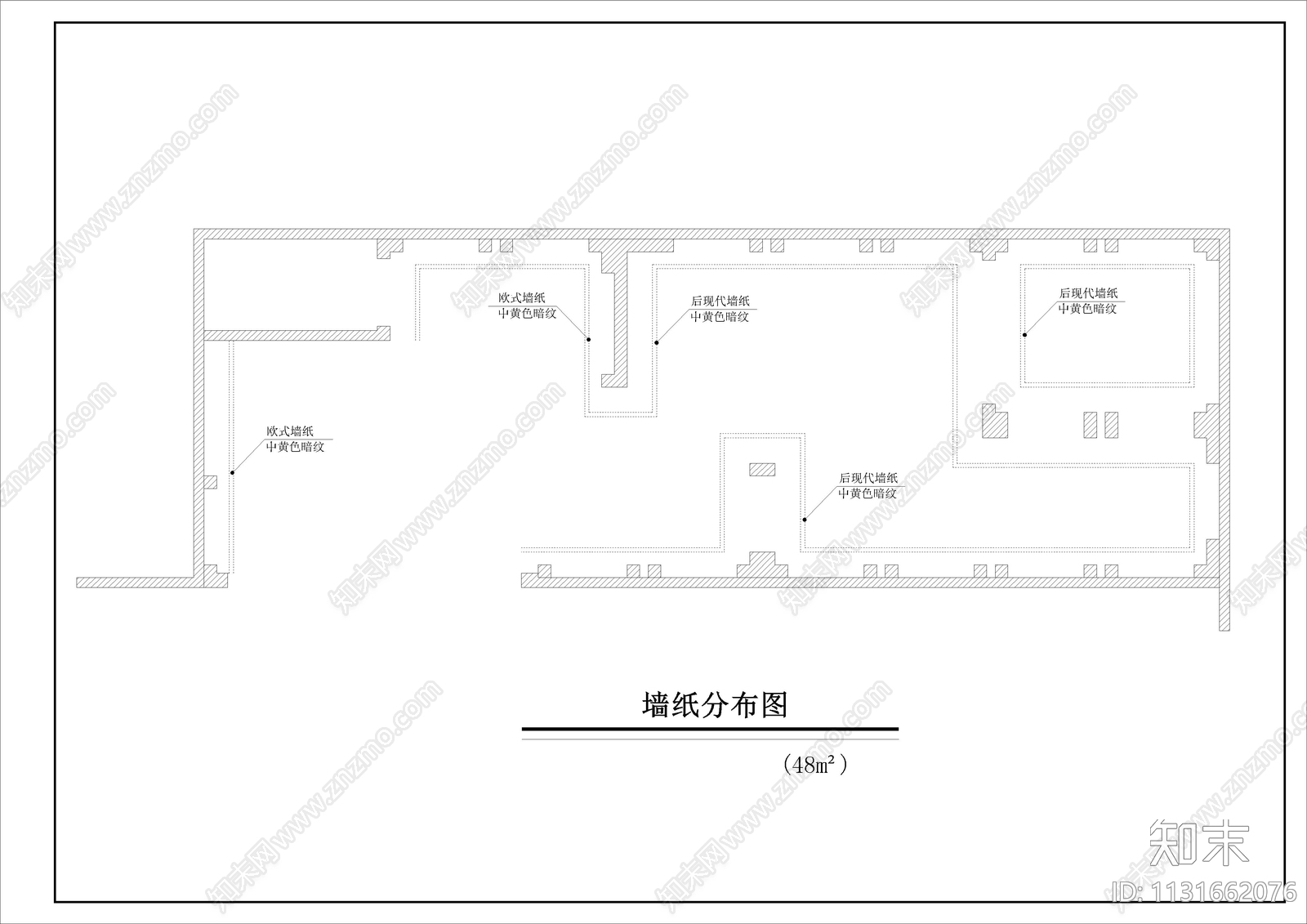 木门专卖店装修cad施工图下载【ID:1131662076】