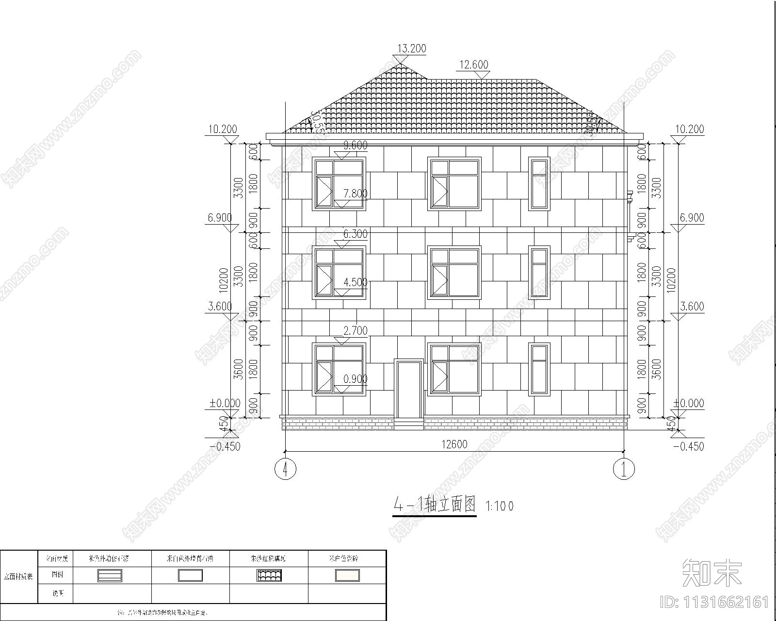 欧式简约独栋别墅建筑cad施工图下载【ID:1131662161】