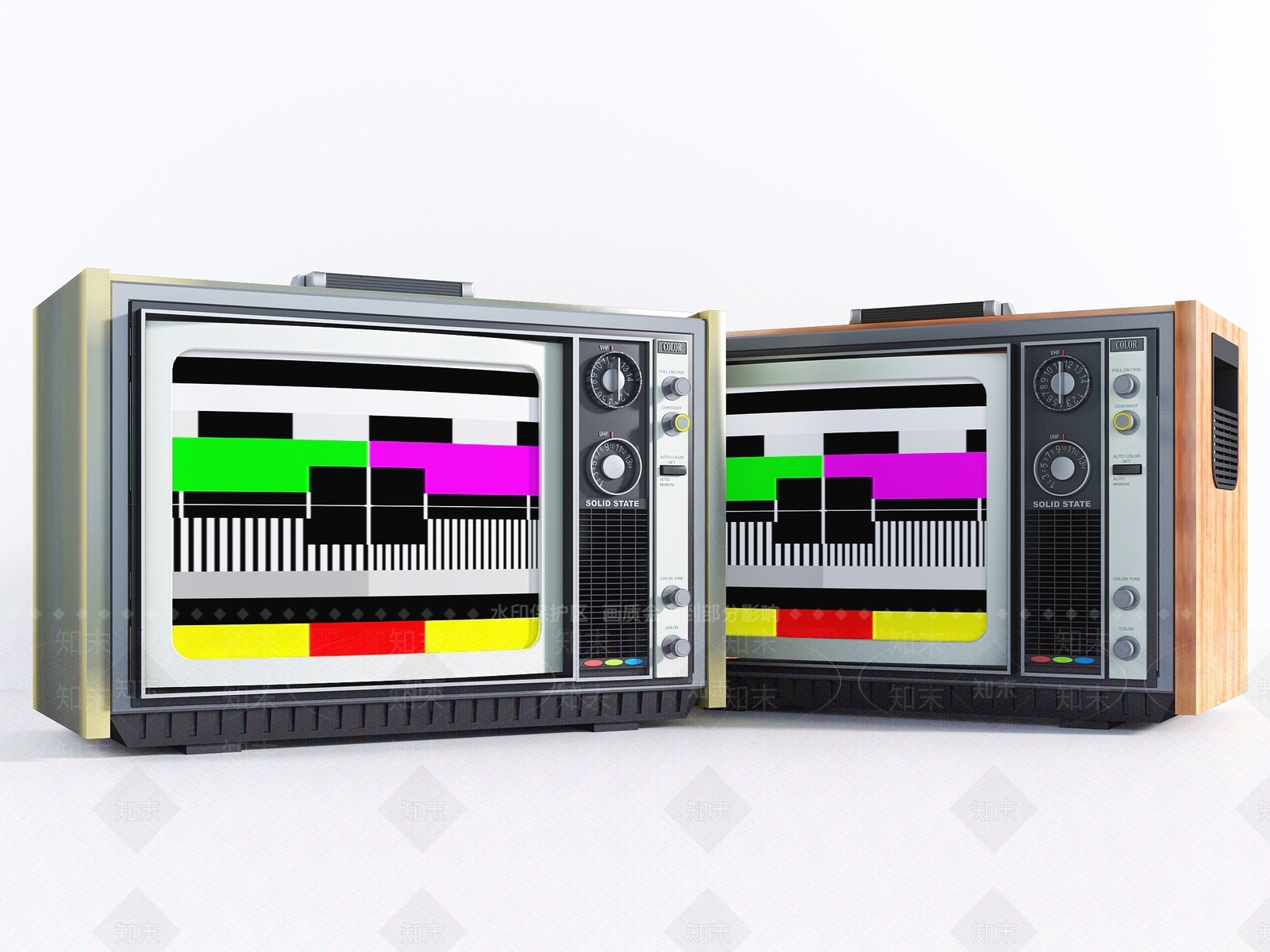 老旧黑白电视机SU模型下载【ID:1131664025】