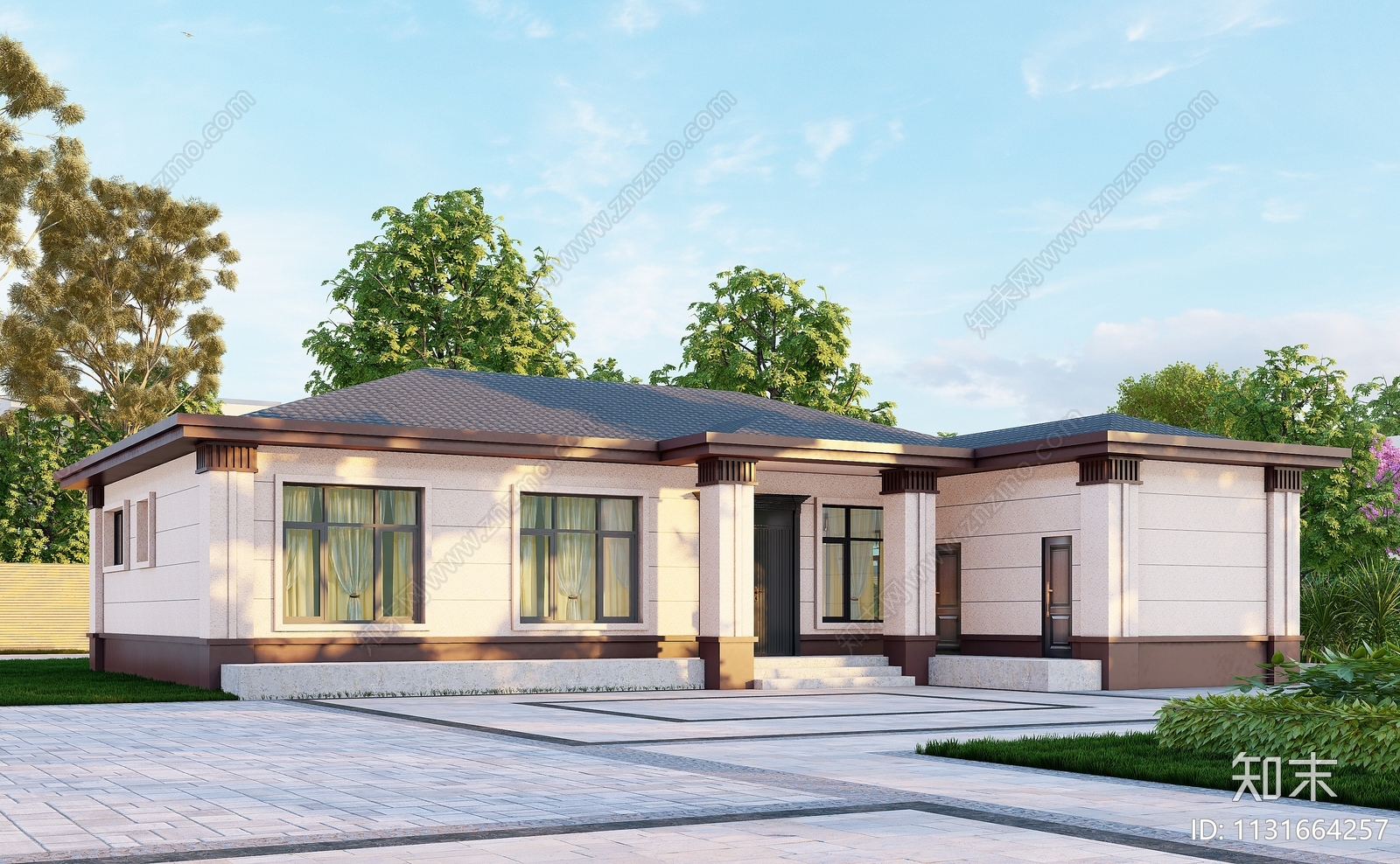新中式层别墅建筑平面方案cad施工图下载【ID:1131664257】