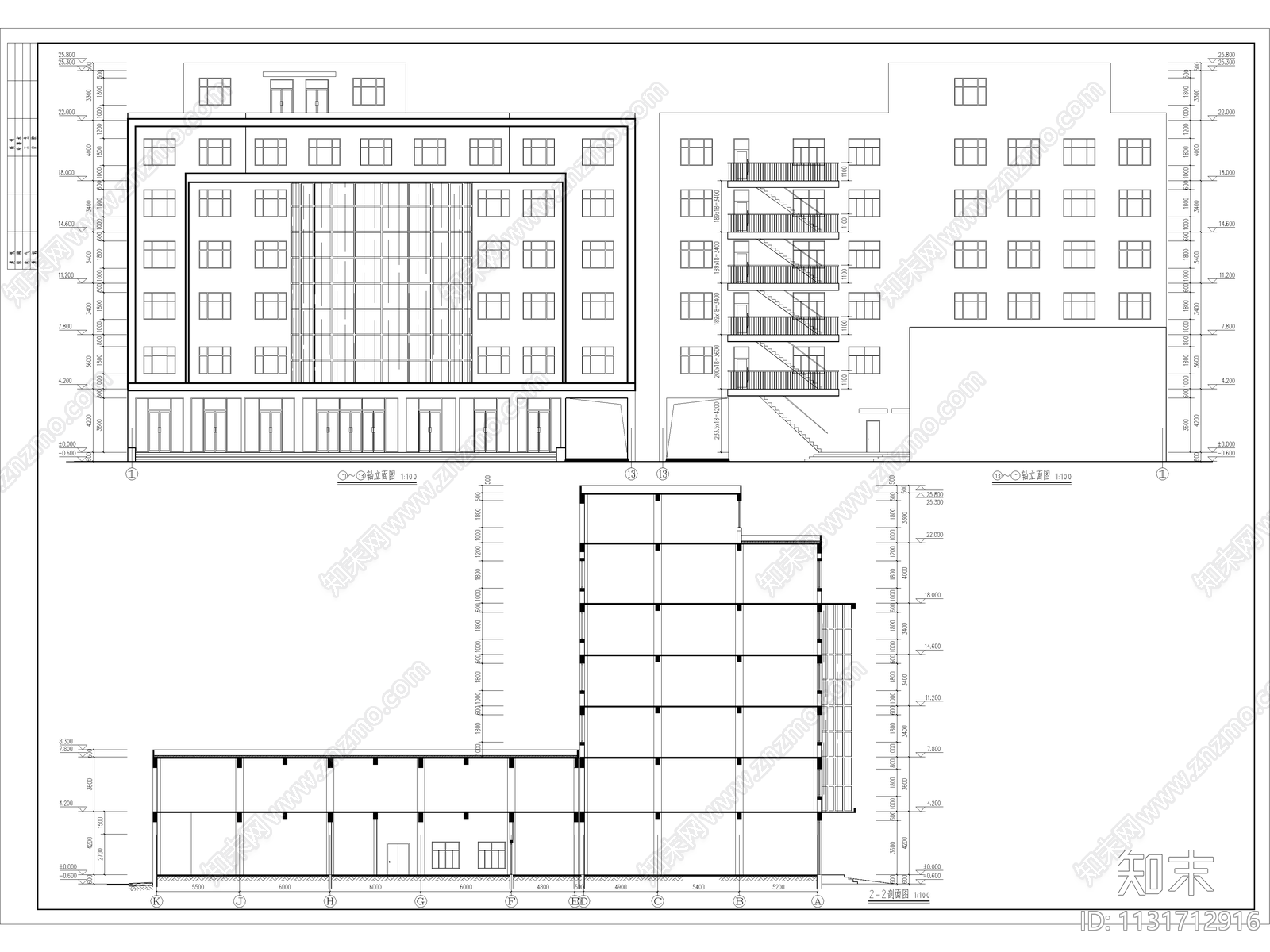 某酒店建筑设计cad施工图下载【ID:1131712916】