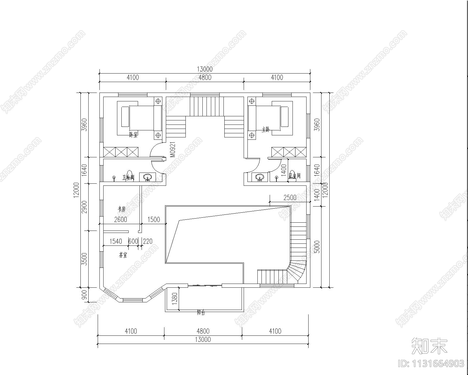 欧式古典别墅建筑平面方案cad施工图下载【ID:1131664903】