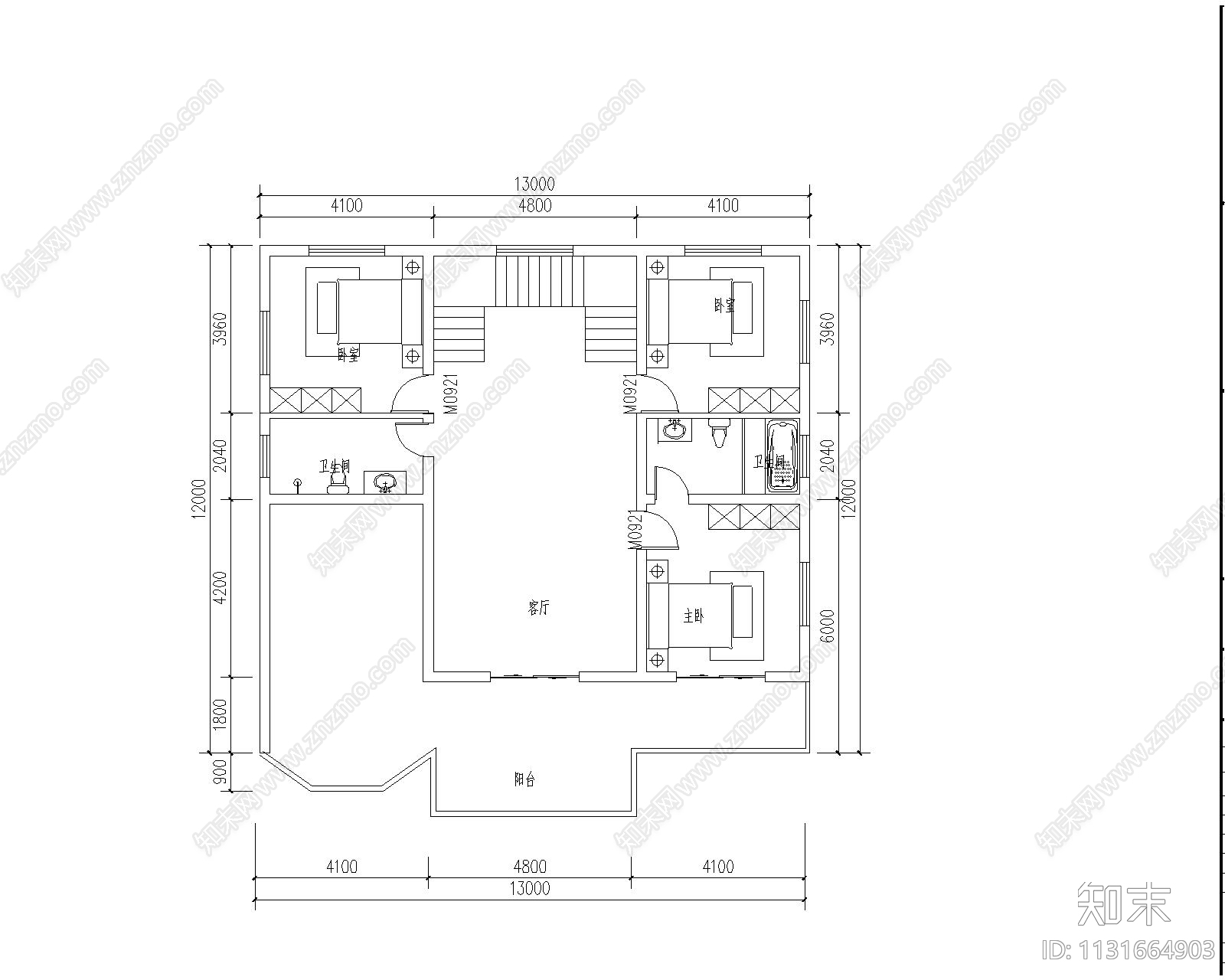 欧式古典别墅建筑平面方案cad施工图下载【ID:1131664903】