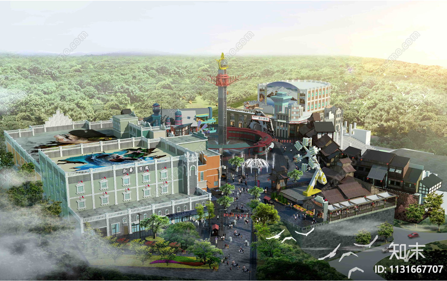 重庆欢乐谷5区效果图施工图下载【ID:1131667707】