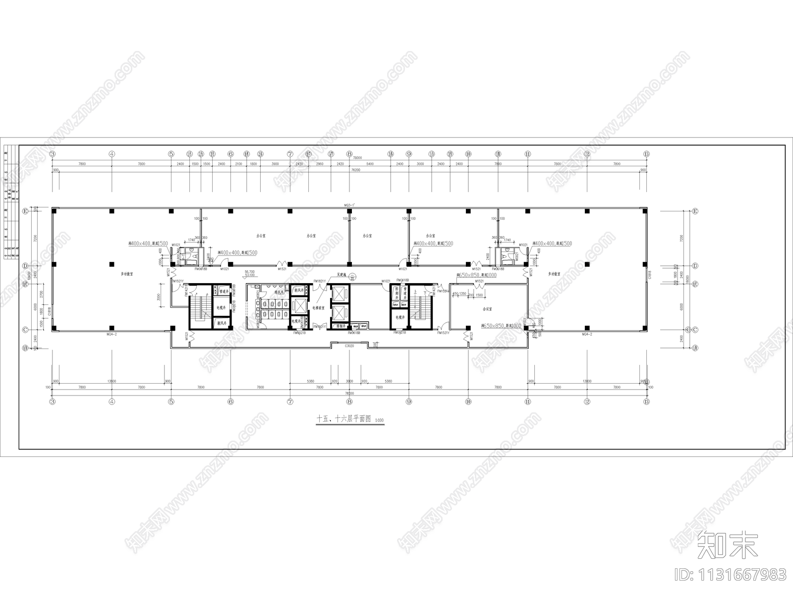 某酒店建筑平面图cad施工图下载【ID:1131667983】