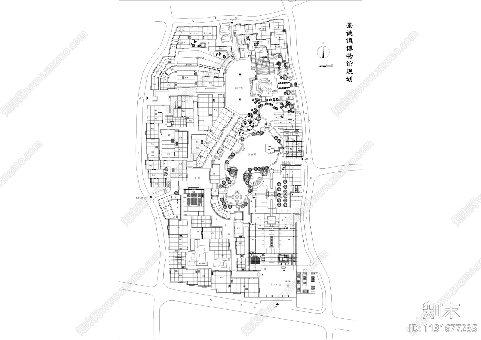 景德镇博物馆规划平面图施工图下载【ID:1131677235】