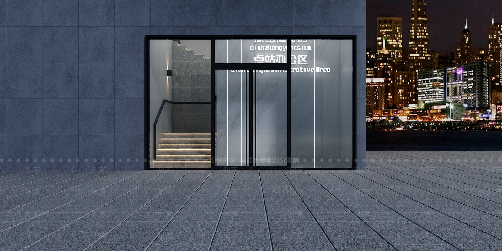 现代楼梯间3D模型下载【ID:1131677467】