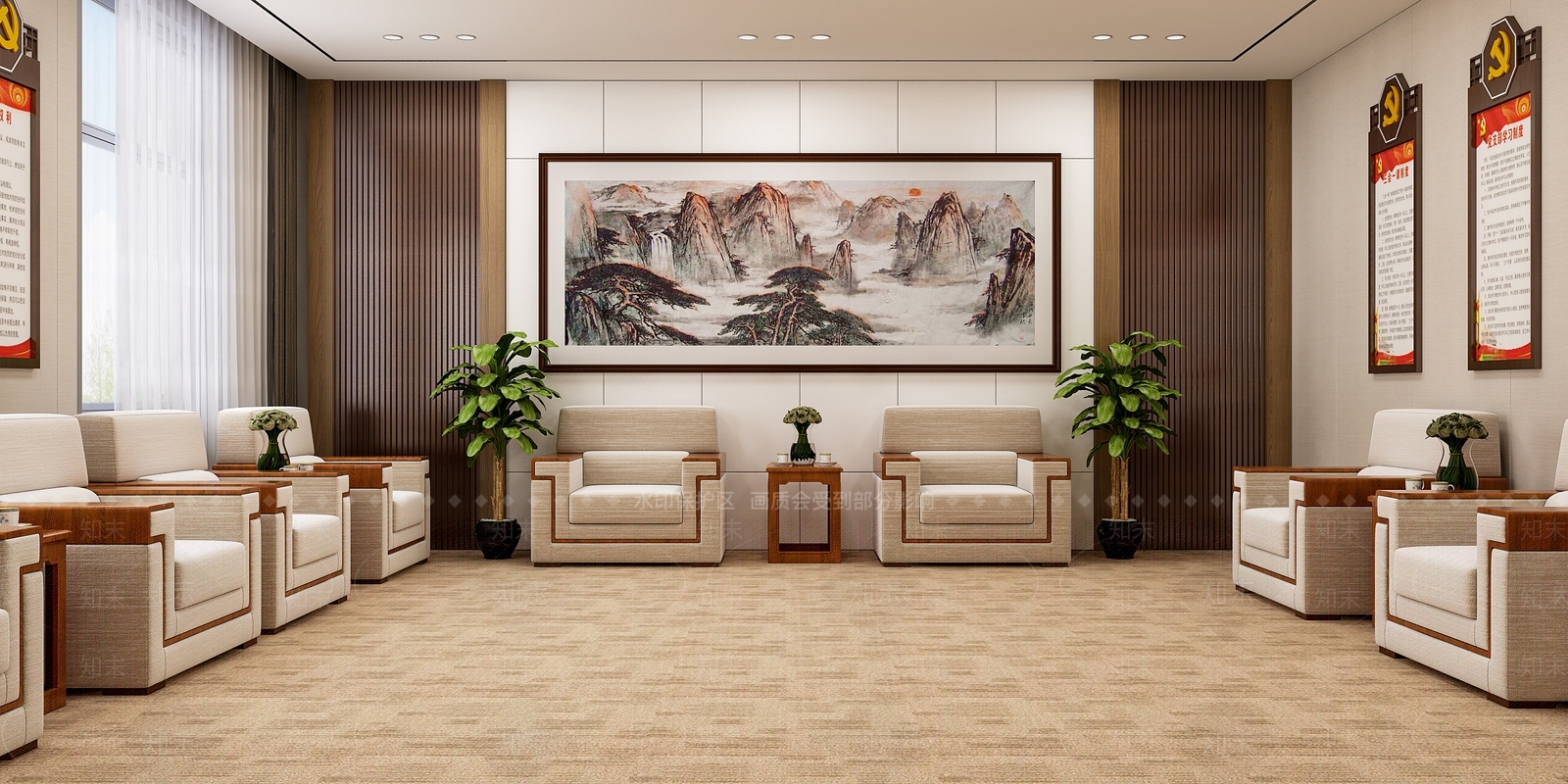 新中式会客厅3D模型下载【ID:1131678175】