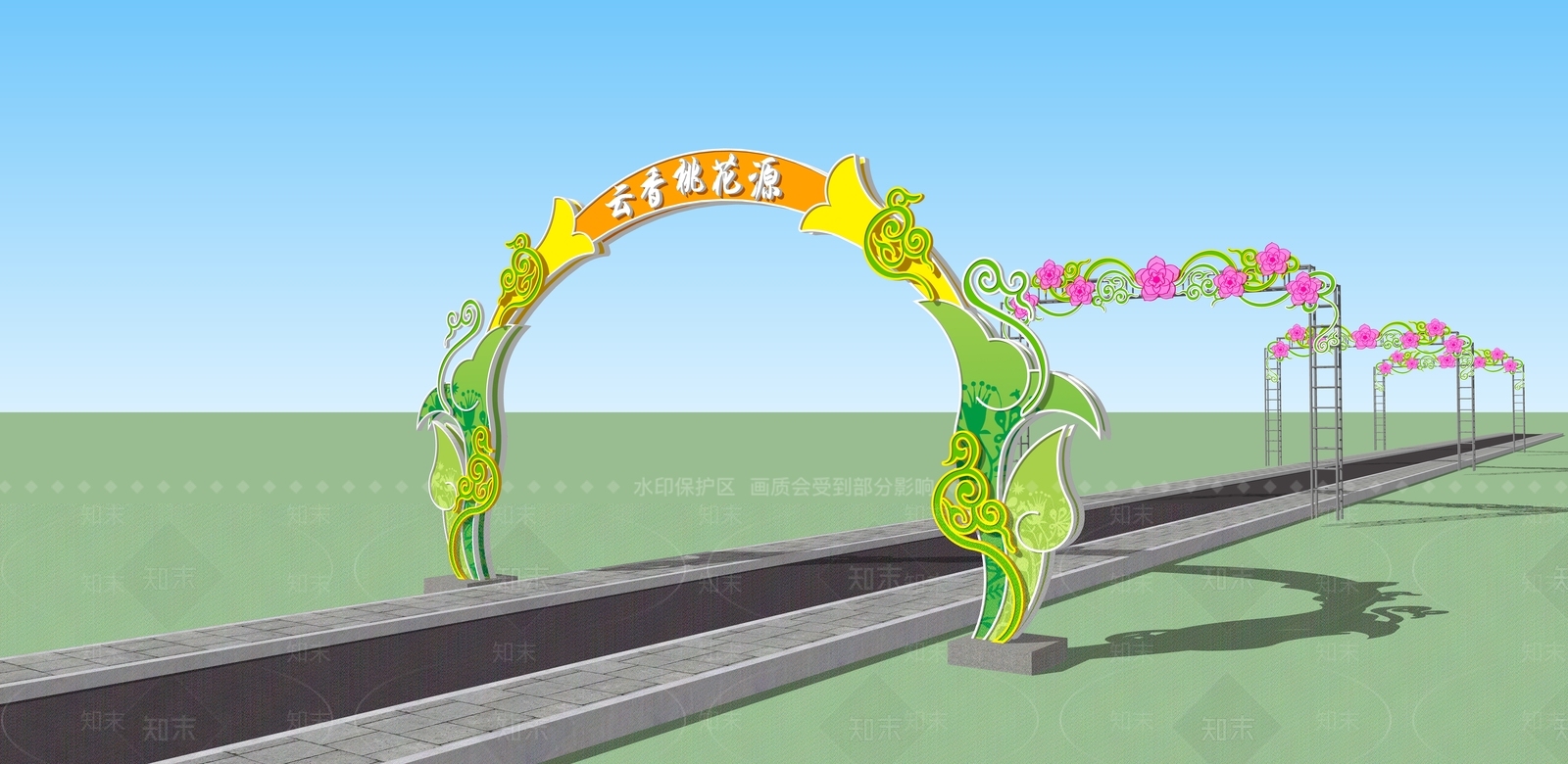 现代入口大门SU模型下载【ID:1131678507】
