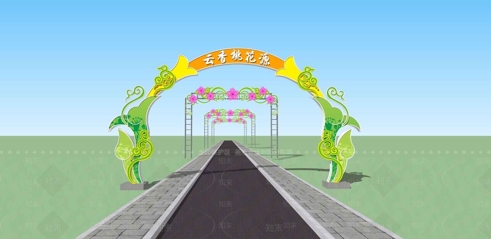 现代入口大门SU模型下载【ID:1131678507】