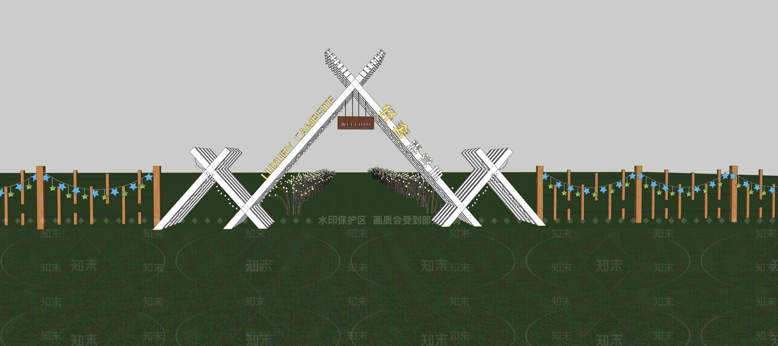 现代入口大门SU模型下载【ID:1131678645】