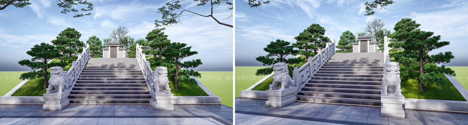 中式墓地SU模型下载【ID:1131680022】