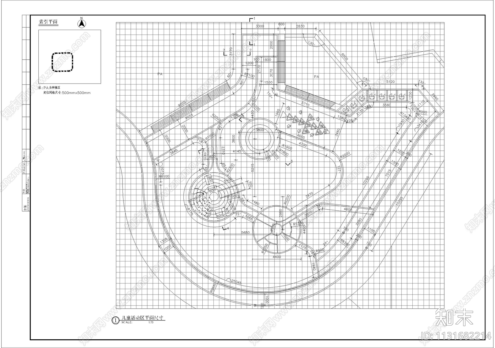 儿童活动场地细部cad施工图下载【ID:1131682214】