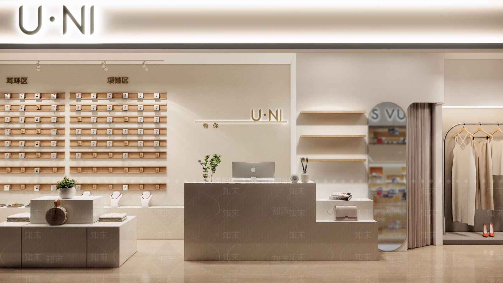 现代服装饰品店SU模型下载【ID:1131782541】