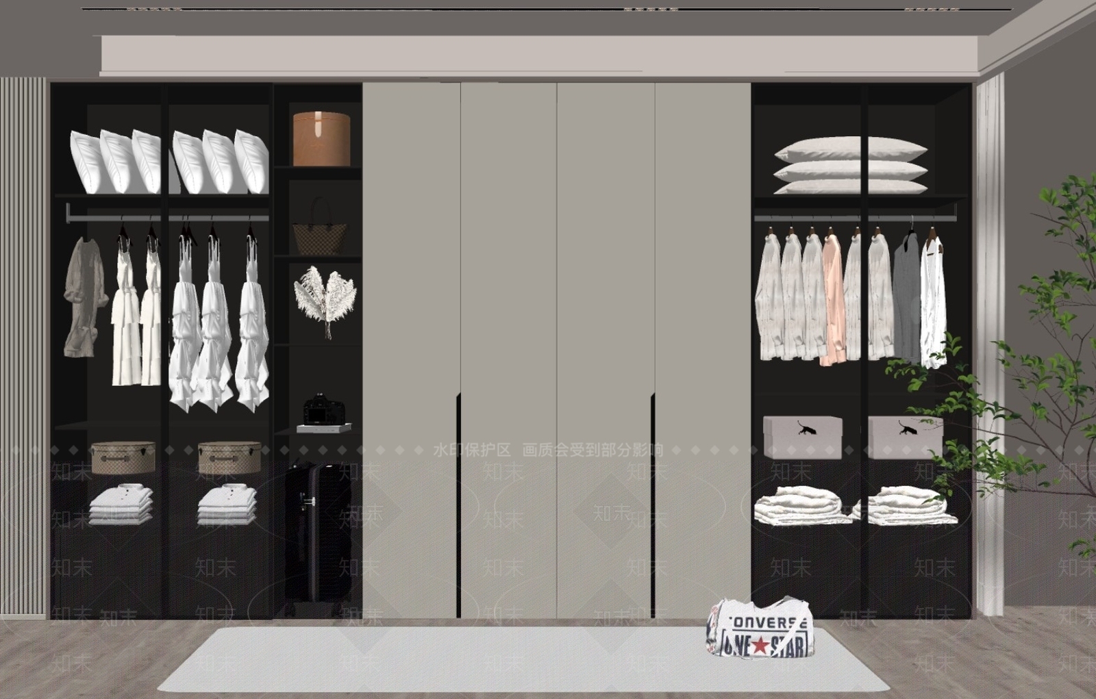 现代衣帽间SU模型下载【ID:1131686572】