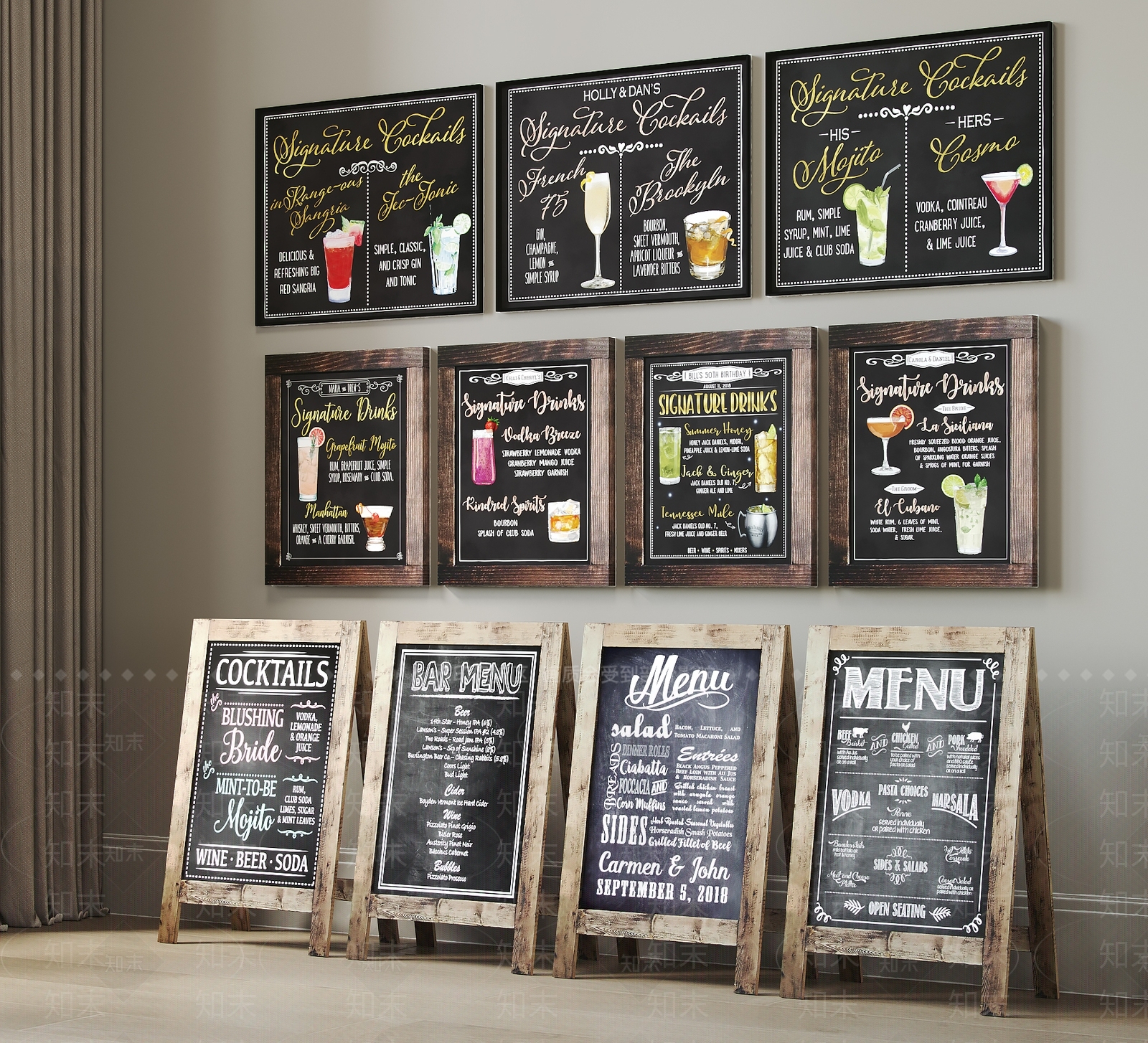 黑板广告牌SU模型下载【ID:1131686974】