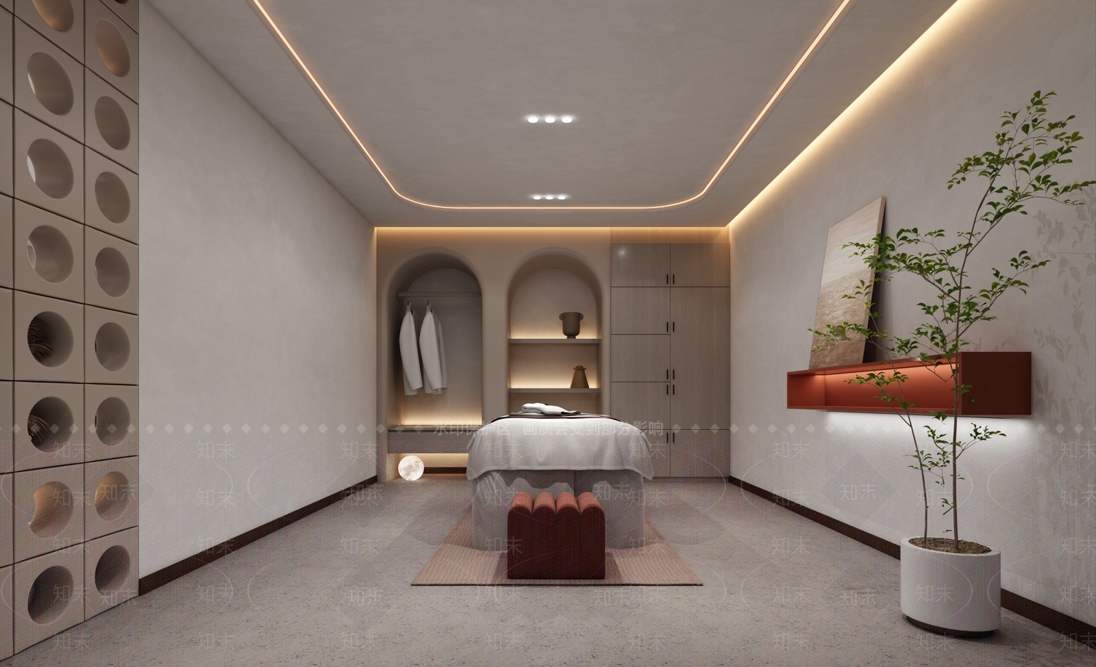侘寂风美容院3D模型下载【ID:1131691892】
