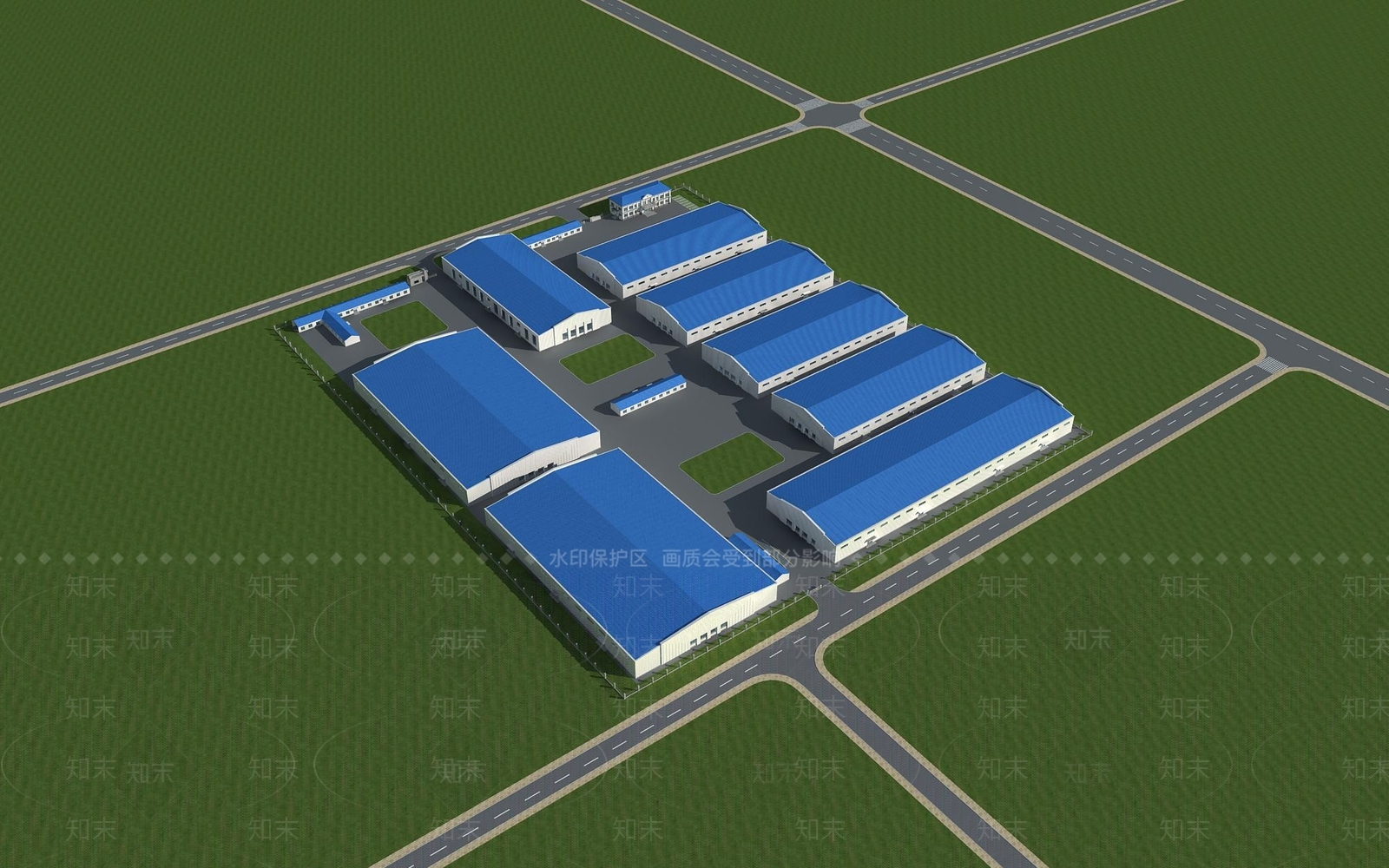 现代工业厂房3D模型下载【ID:1150054039】