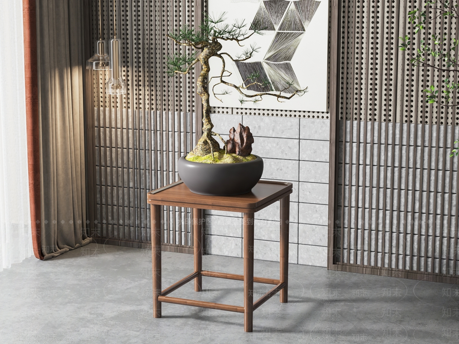 新中式盆景3D模型下载【ID:1131695140】