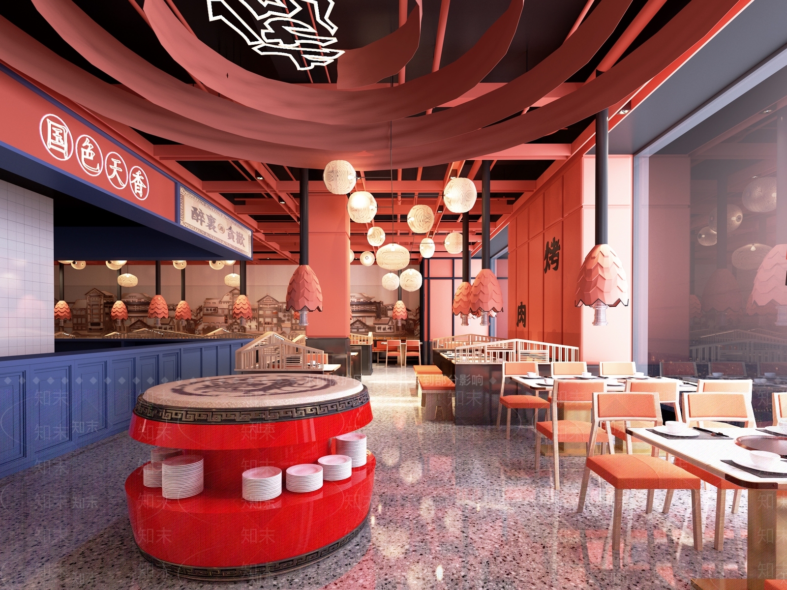 现代烤肉店3D模型下载【ID:1131696404】