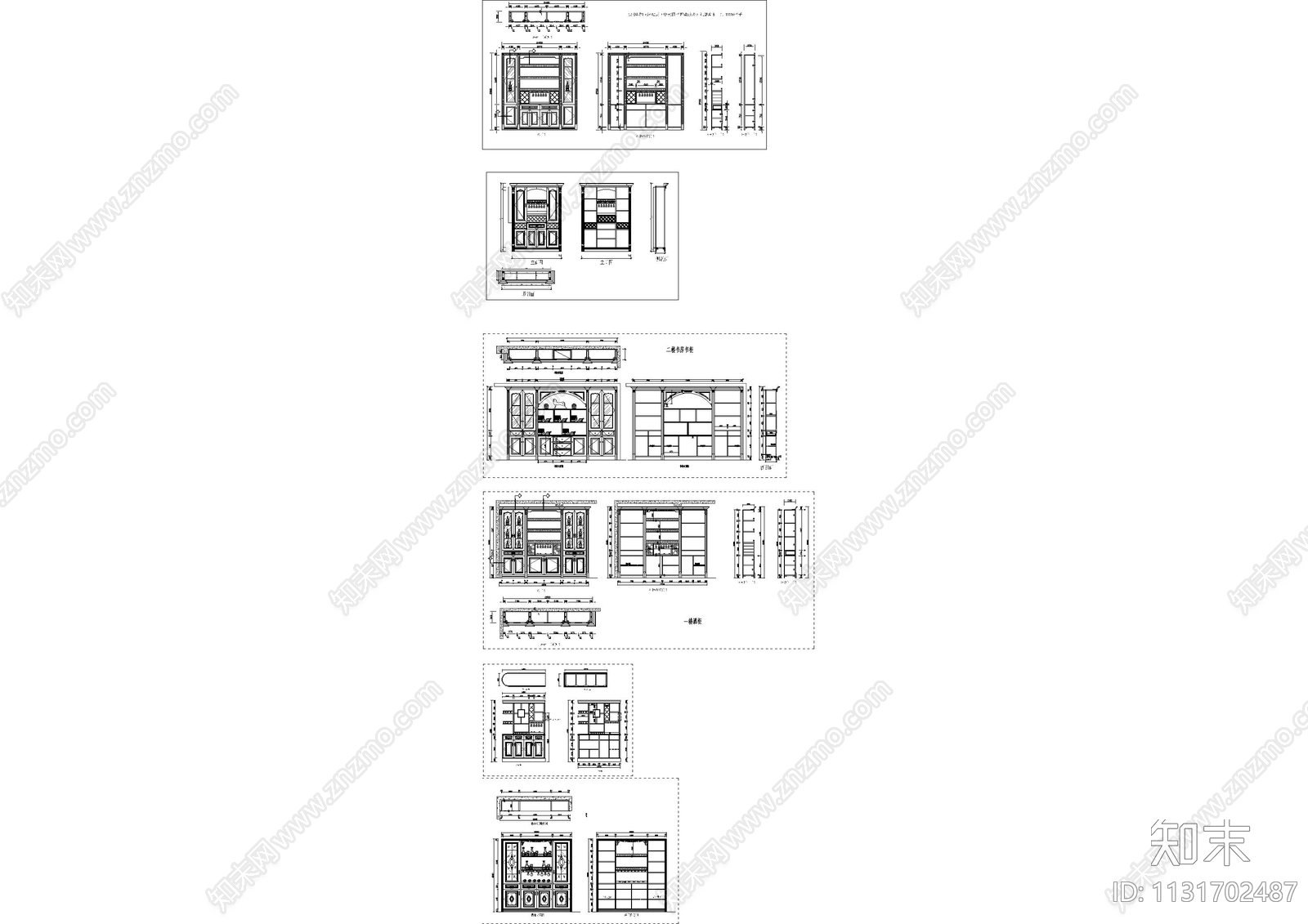 欧式风格酒柜cad施工图下载【ID:1131702487】