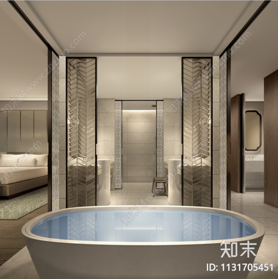 酒店客房效果图cad施工图下载【ID:1131705451】