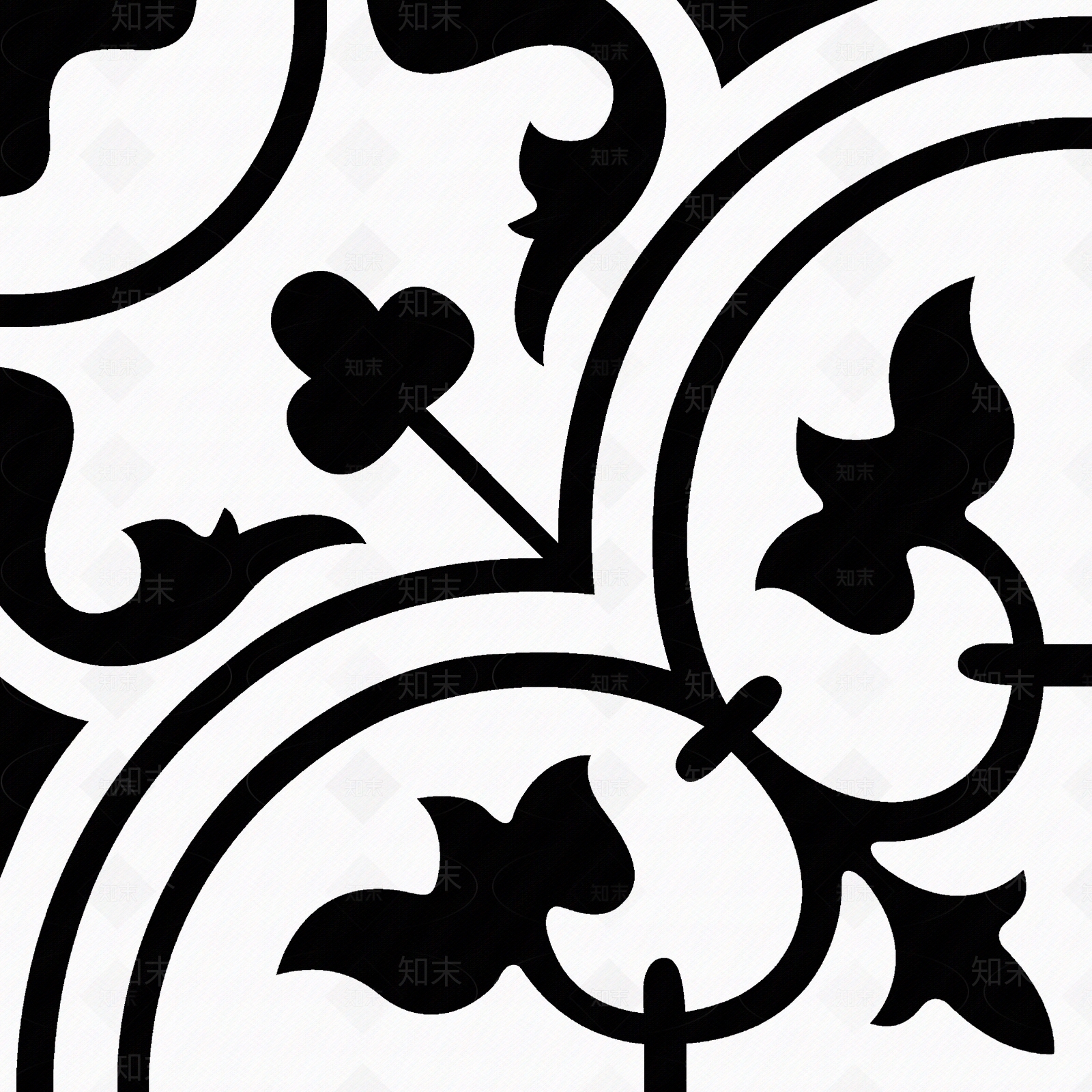 现代黑白线条图案花砖贴图下载【ID:1132232175】