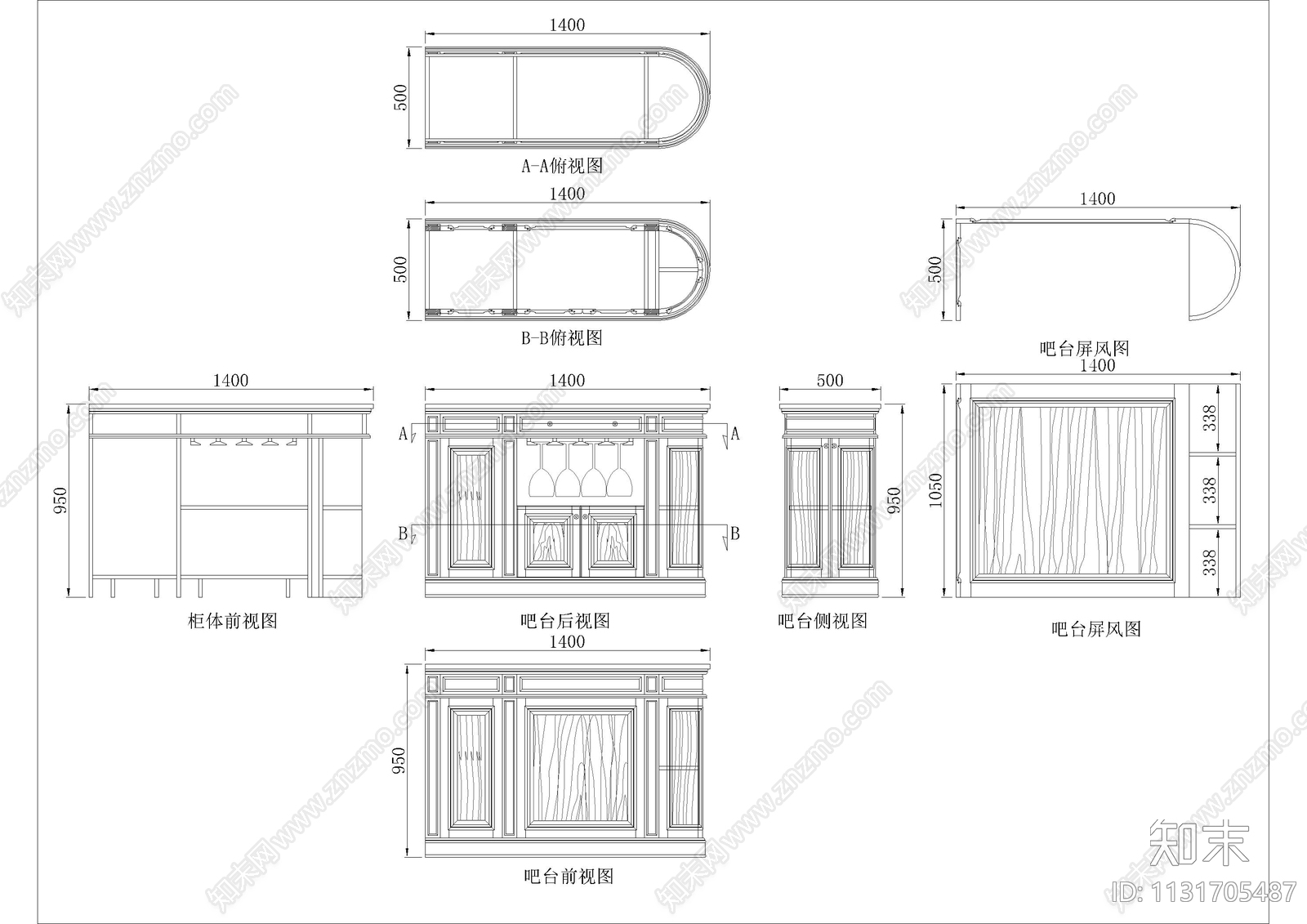 50张别墅卧室整木墙板cad施工图下载【ID:1131705487】